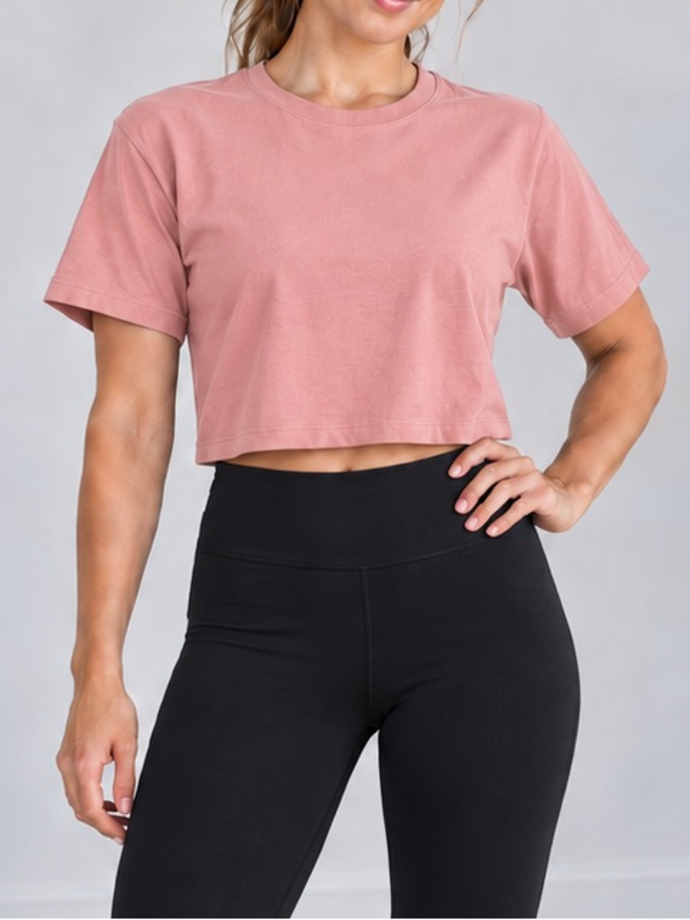 H&M Dusty Rose Cropped Tee